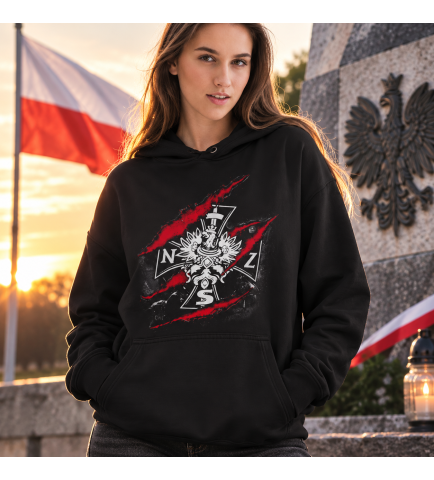 Damska bluza z kapturem NSZ ŻOŁNIERZE WYKLĘCI